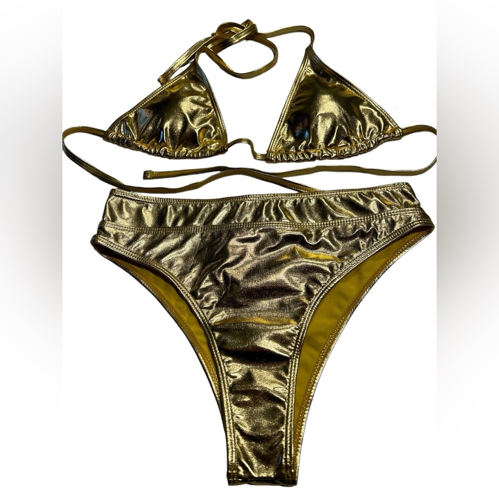 Metallic gold bikini